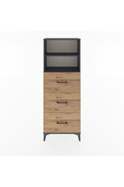 Arges Dolap 2 Raflı 3 Çekmeceli 60x30x163 Antrasit-Çam