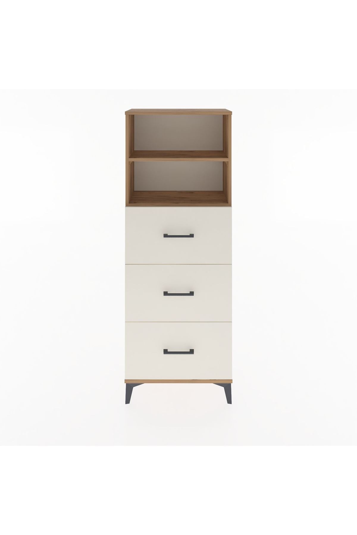 Arges Dolap 2 Raflı 3 Çekmeceli 60x30x163 Çam-Aytaşı