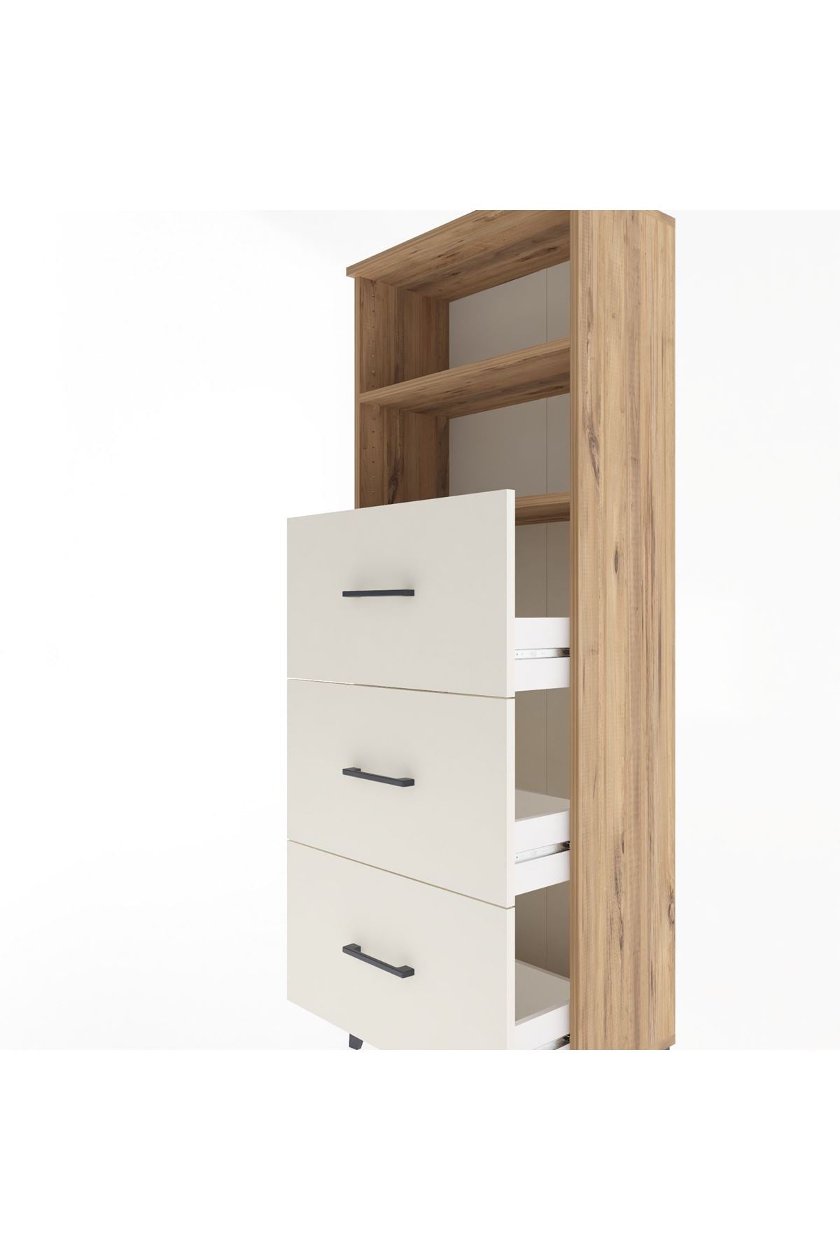 Arges Dolap 2 Raflı 3 Çekmeceli 60x30x163 Çam-Aytaşı