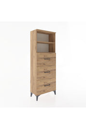 Arges Dolap 2 Raflı 3 Çekmeceli 60x30x163 Çam-Çam