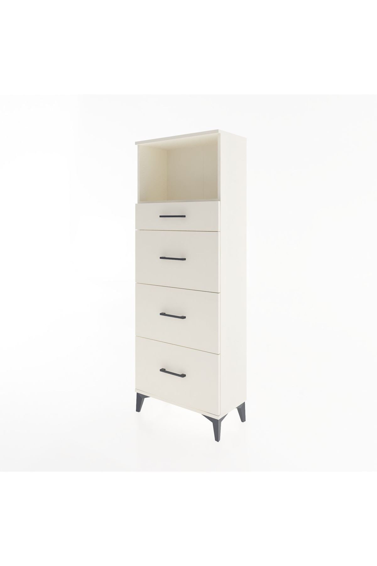 Arges Dolap Tek Raflı 4 Çekmeceli 60x30x163 Aytaşı-Aytaşı