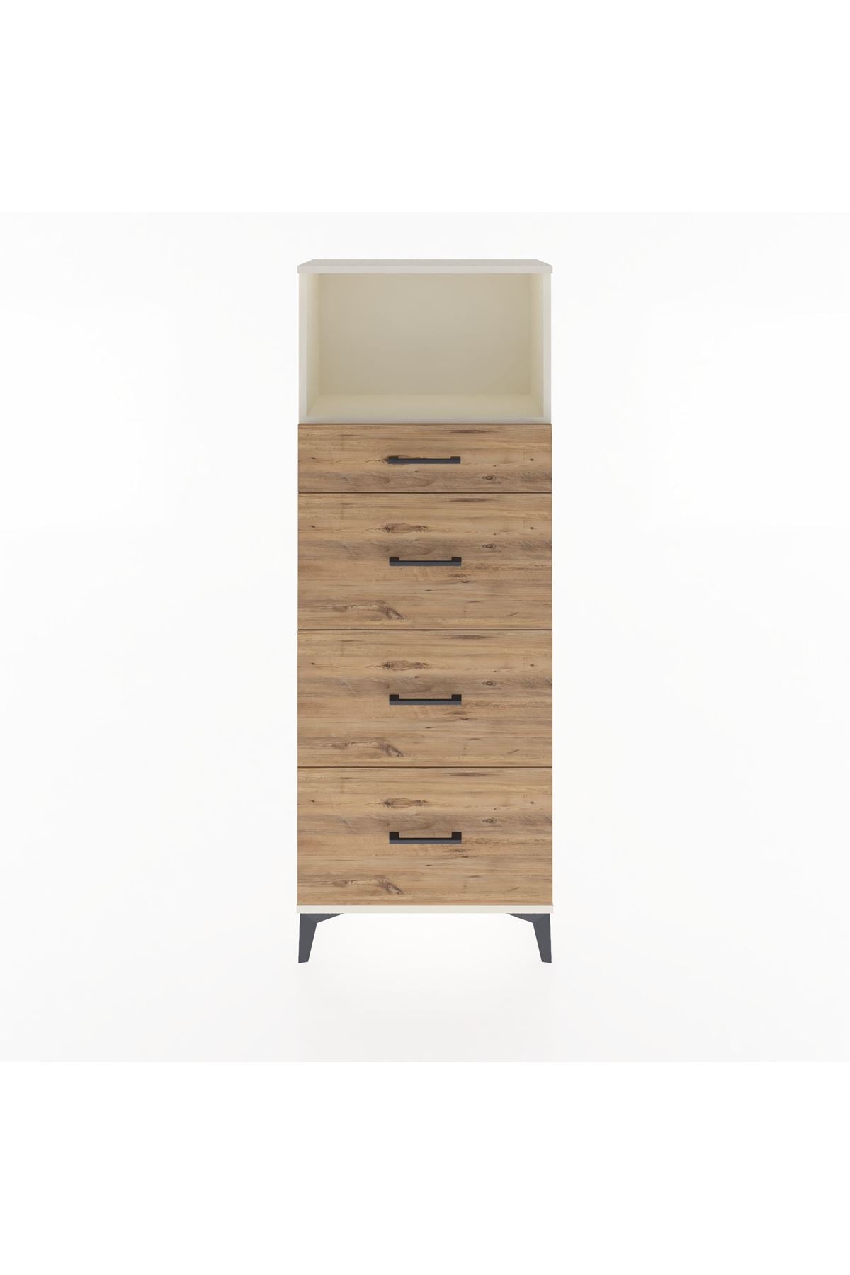 Arges Dolap Tek Raflı 4 Çekmeceli 60x30x163 Aytaşı-Çam