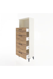 Arges Dolap Tek Raflı 4 Çekmeceli 60x30x163 Aytaşı-Çam