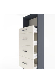 Arges Dolap Tek Raflı 4 Çekmeceli 60x30x163 Antrasit-Aytaşı