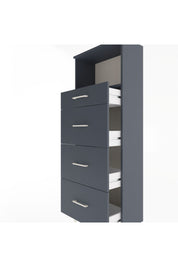 Arges Dolap Tek Raflı 4 Çekmeceli 60x30x163 Antrasit-Antrasit