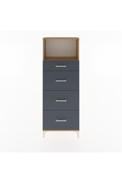 Arges Dolap Tek Raflı 4 Çekmeceli 60x30x163 Çam-Antrasit