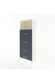 Arges Dolap Tek Raflı 4 Çekmeceli 60x30x163 Aytaşı-Antrasit