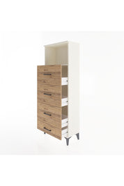 Arges Dolap Tek Raflı 4 Çekmeceli 60x30x163 Aytaşı-Çam