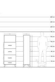 Arges Dolap Tek Raflı 4 Çekmeceli 60x30x163 Aytaşı-Çam