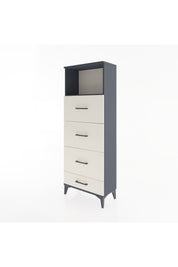 Arges Dolap Tek Raflı 4 Çekmeceli 60x30x163 Antrasit-Aytaşı