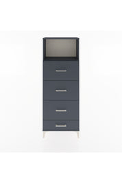 Arges Dolap Tek Raflı 4 Çekmeceli 60x30x163 Antrasit-Antrasit