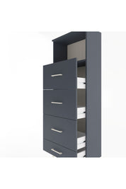 Arges Dolap Tek Raflı 4 Çekmeceli 60x30x163 Antrasit-Antrasit