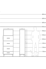 Arges Dolap Tek Raflı 4 Çekmeceli 60x30x163 - S20M082V6A