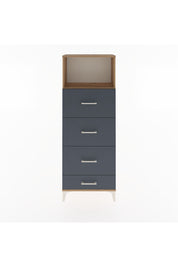 Arges Dolap Tek Raflı 4 Çekmeceli 60x30x163 Çam-Antrasit