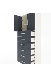 Arges Dolap 2 Raflı 6 Çekmeceli 2 Kapaklı 60x30x163 Aytaşı-Antrasit