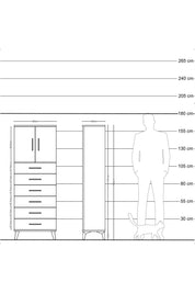 Arges Dolap 2 Raflı 6 Çekmeceli 2 Kapaklı 60x30x163 Antrasit-Aytaşı