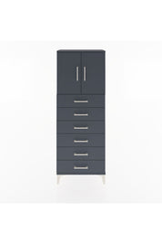 Arges Dolap 2 Raflı 6 Çekmeceli 2 Kapaklı 60x30x163 Antrasit-Antrasit