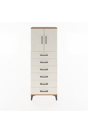 Arges Dolap 2 Raflı 6 Çekmeceli 2 Kapaklı 60x30x163 Çam-Aytaşı