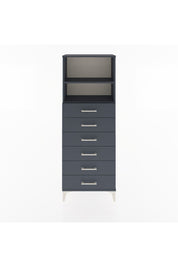 Arges Dolap 2 Raflı 6 Çekmeceli 60x30x163 Antrasit-Antrasit