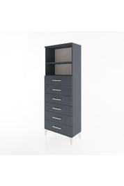 Arges Dolap 2 Raflı 6 Çekmeceli 60x30x163 Antrasit-Antrasit