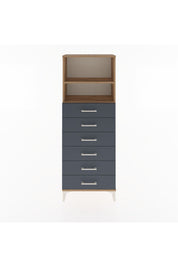 Arges Dolap 2 Raflı 6 Çekmeceli 60x30x163 Çam-Antrasit