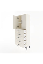 Arges Dolap 2 Raflı 5 Çekmeceli 2 Kapaklı 60x30x163 Aytaşı-Aytaşı