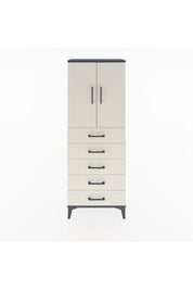 Arges Dolap 2 Raflı 5 Çekmeceli 2 Kapaklı 60x30x163 Antrasit-Aytaşı