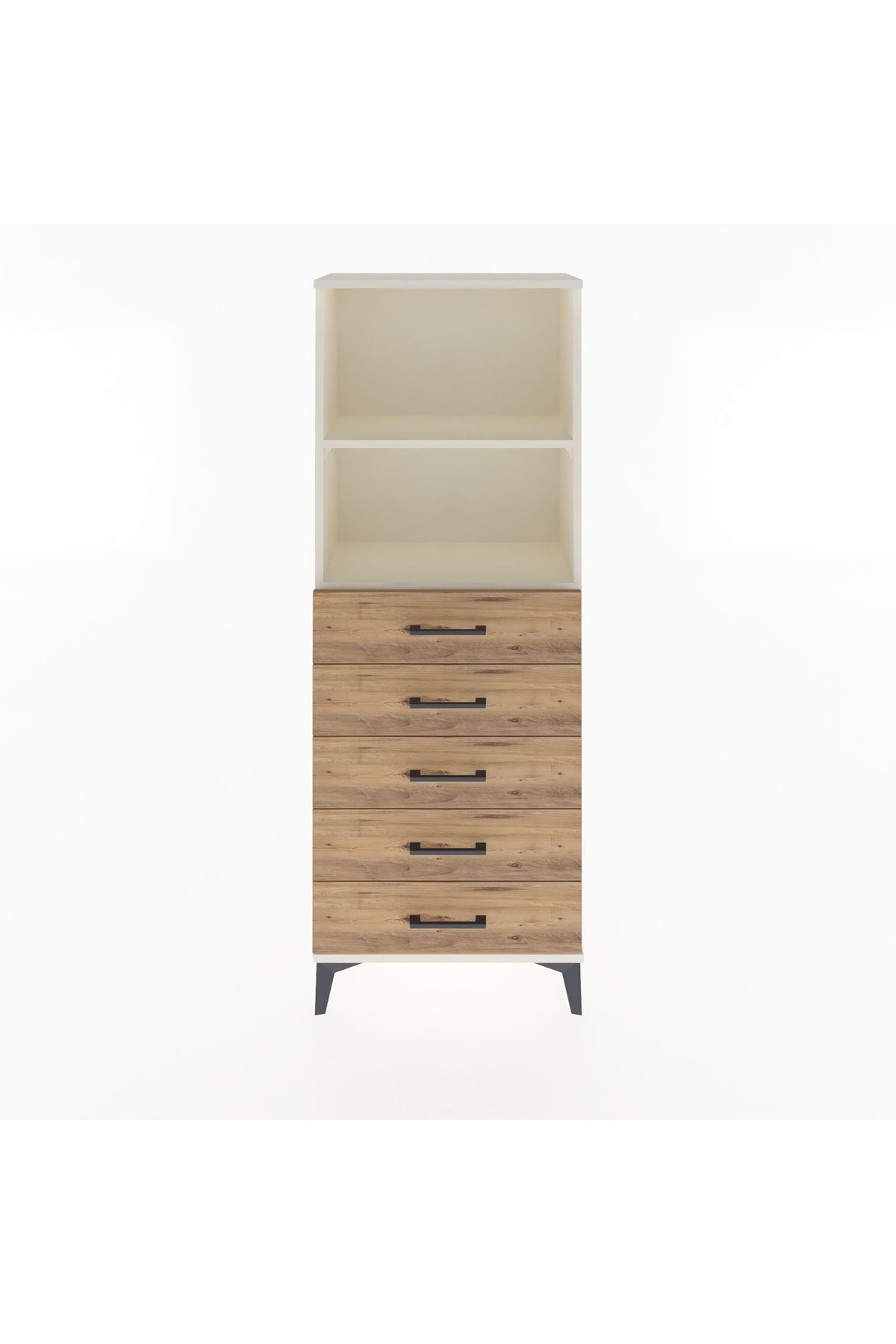 Arges Dolap 2 Raflı 5 Çekmeceli 60x30x163 Aytaşı-Çam