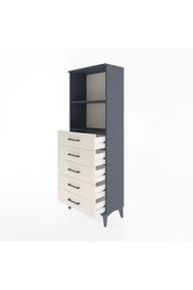 Arges Dolap 2 Raflı 5 Çekmeceli 60x30x163 Antrasit-Aytaşı