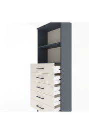 Arges Dolap 2 Raflı 5 Çekmeceli 60x30x163 Antrasit-Aytaşı