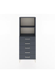 Arges Dolap 2 Raflı 5 Çekmeceli 60x30x163 Antrasit-Antrasit