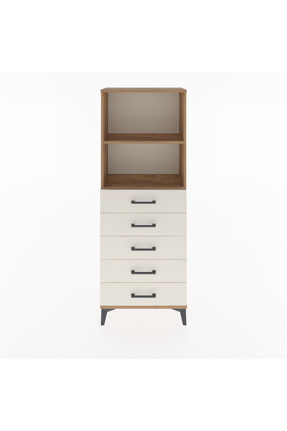 Arges Dolap 2 Raflı 5 Çekmeceli 60x30x163 Çam-Aytaşı