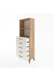 Arges Dolap 2 Raflı 5 Çekmeceli 60x30x163 Çam-Aytaşı