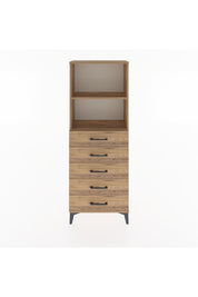 Arges Dolap 2 Raflı 5 Çekmeceli 60x30x163 Çam-Çam
