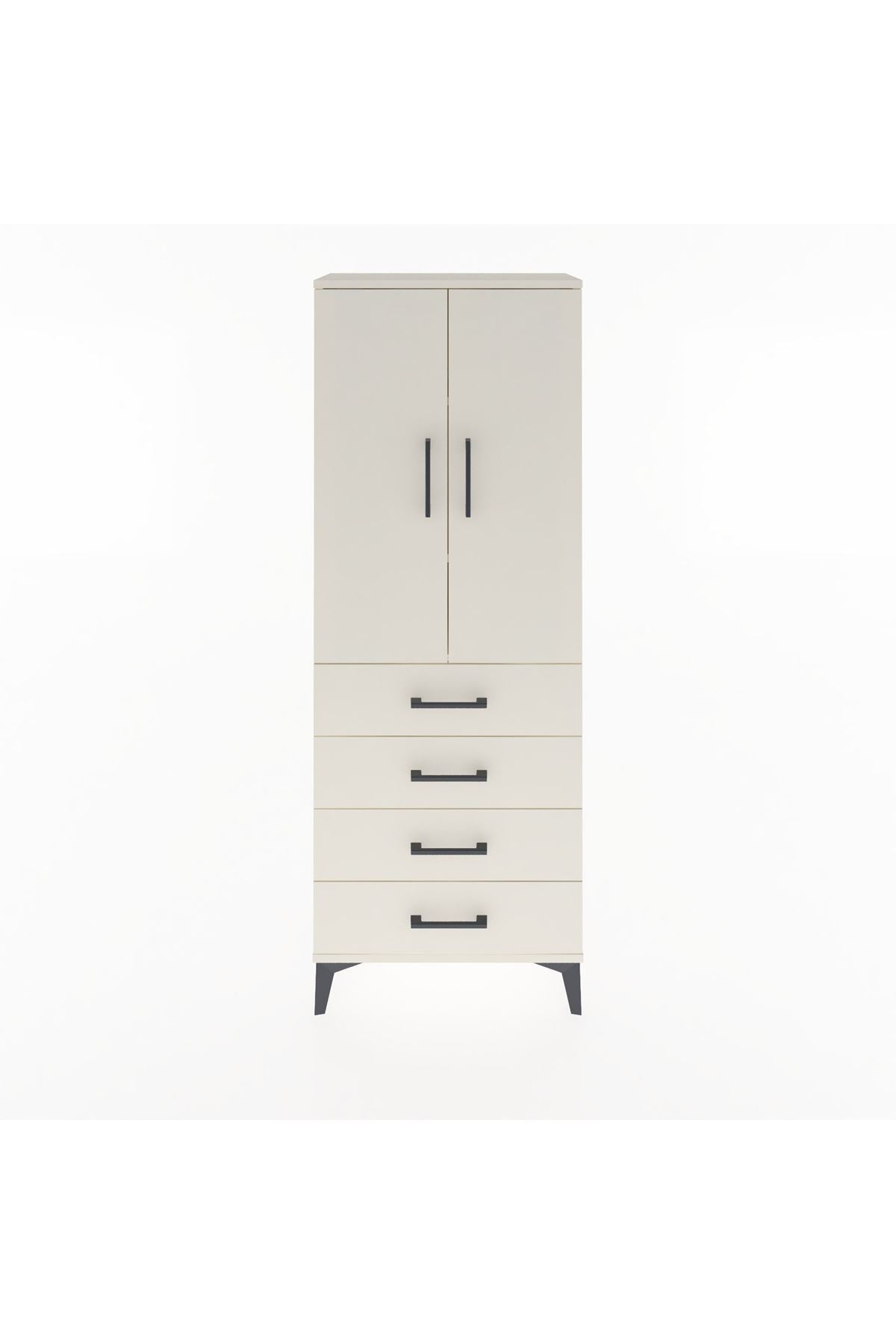 Arges Dolap 3 Raflı 4 Çekmeceli 2 Kapaklı 60x30x163 Aytaşı-Aytaşı