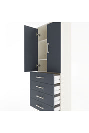 Arges Dolap 3 Raflı 4 Çekmeceli 2 Kapaklı 60x30x163 Aytaşı-Antrasit