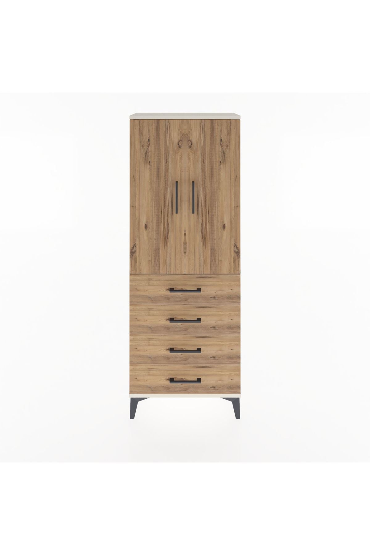 Arges Dolap 3 Raflı 4 Çekmeceli 2 Kapaklı 60x30x163 Aytaşı-Çam