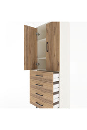 Arges Dolap 3 Raflı 4 Çekmeceli 2 Kapaklı 60x30x163 Aytaşı-Çam