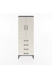 Arges Dolap 3 Raflı 4 Çekmeceli 2 Kapaklı 60x30x163 Antrasit-Aytaşı