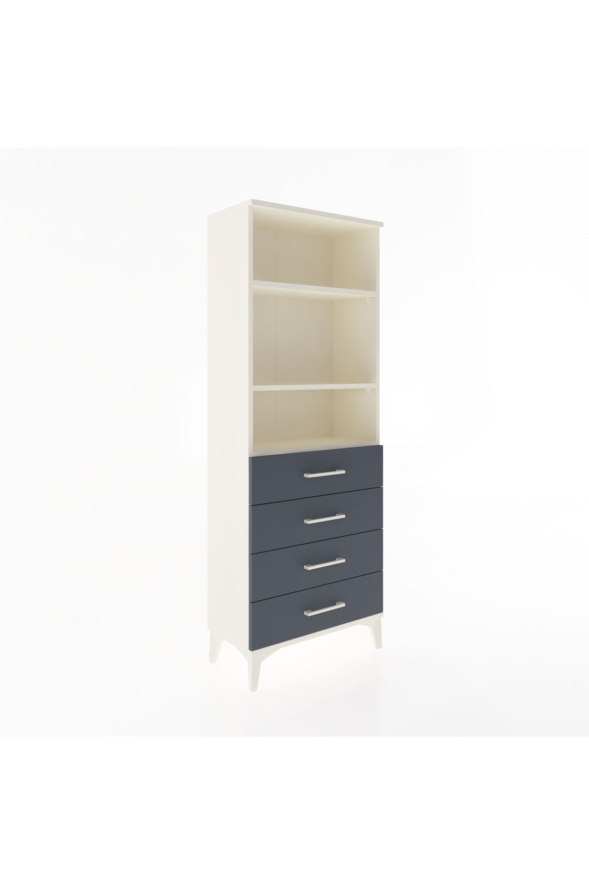 Arges Dolap 2 Raflı 4 Çekmeceli 60x30x163 Aytaşı-Antrasit