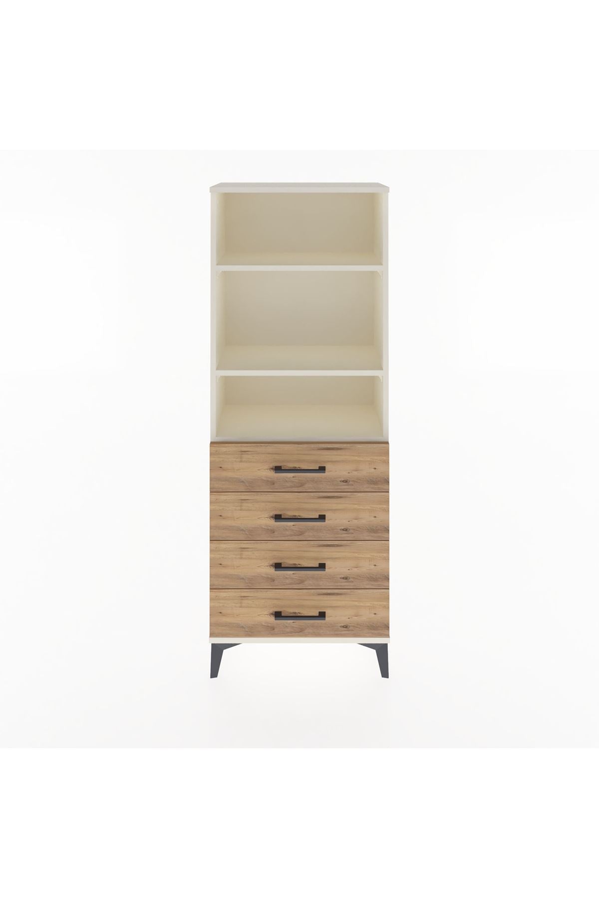 Arges Dolap 2 Raflı 4 Çekmeceli 60x30x163 Aytaşı-Çam