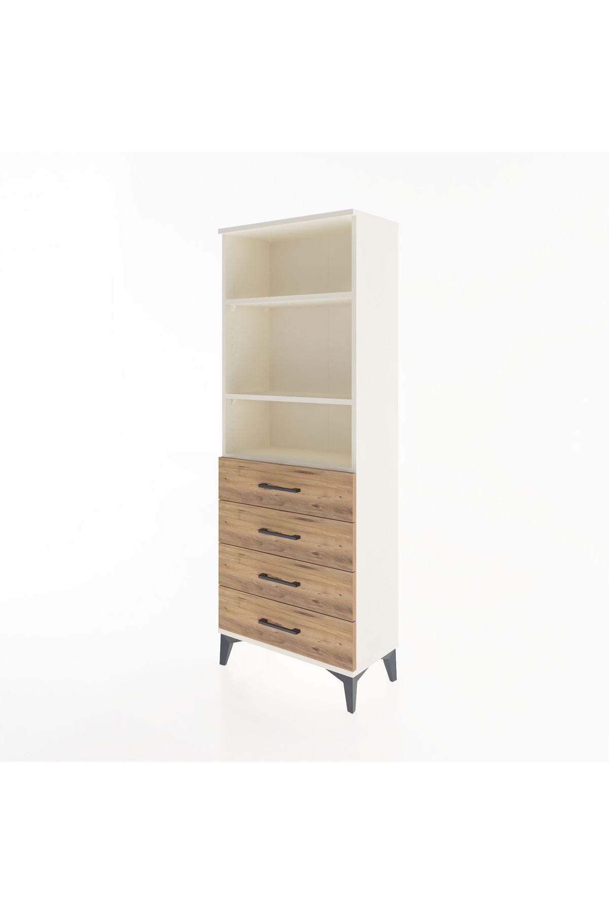 Arges Dolap 2 Raflı 4 Çekmeceli 60x30x163 Aytaşı-Çam