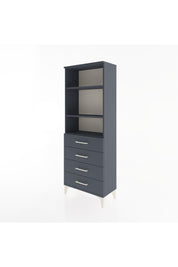 Arges Dolap 2 Raflı 4 Çekmeceli 60x30x163 Antrasit-Antrasit