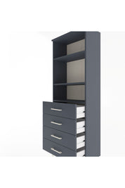 Arges Dolap 2 Raflı 4 Çekmeceli 60x30x163 Antrasit-Antrasit
