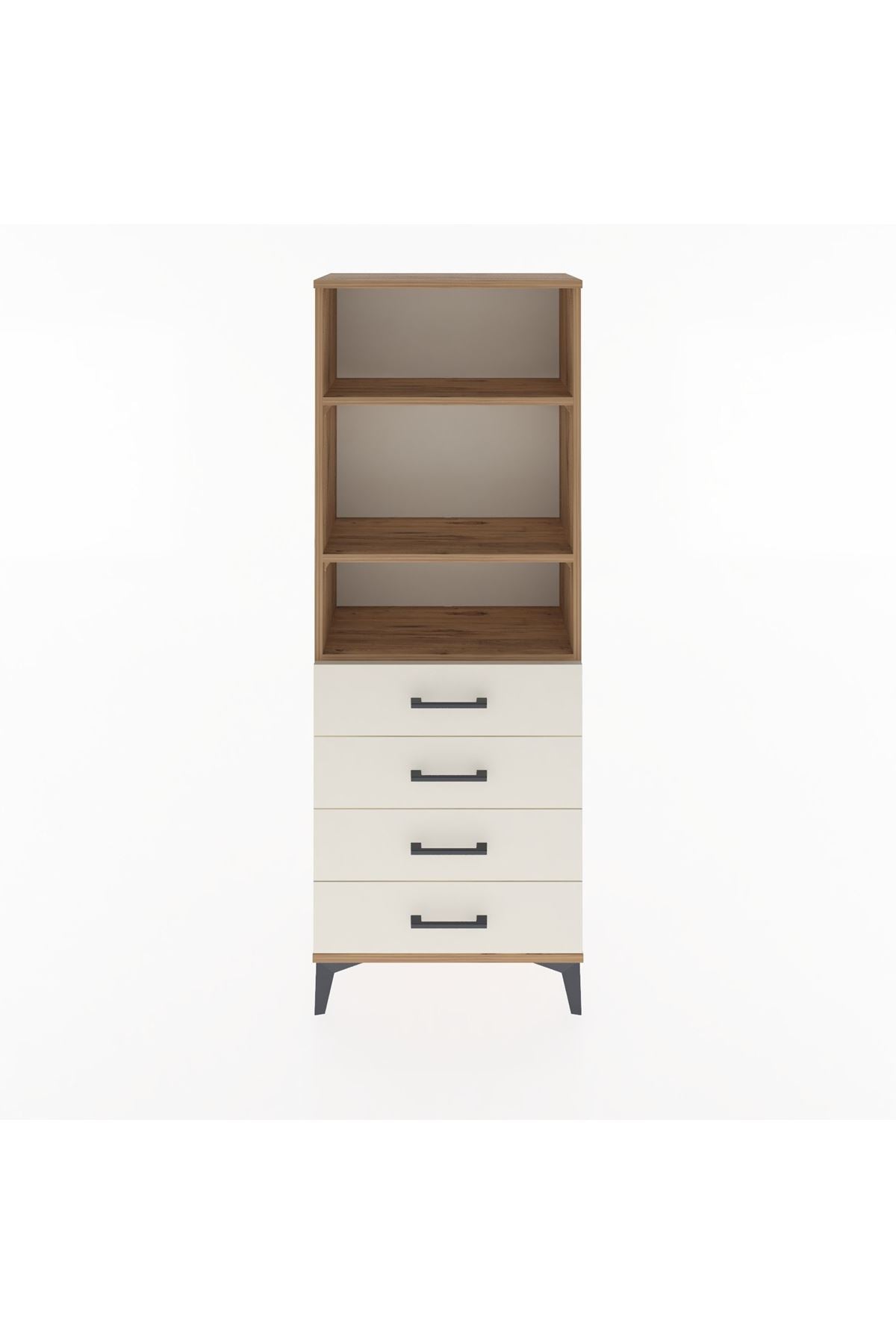 Arges Dolap 2 Raflı 4 Çekmeceli 60x30x163 Çam-Aytaşı