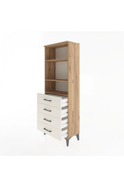 Arges Dolap 2 Raflı 4 Çekmeceli 60x30x163 Çam-Aytaşı