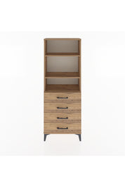 Arges Dolap 2 Raflı 4 Çekmeceli 60x30x163 Çam-Çam