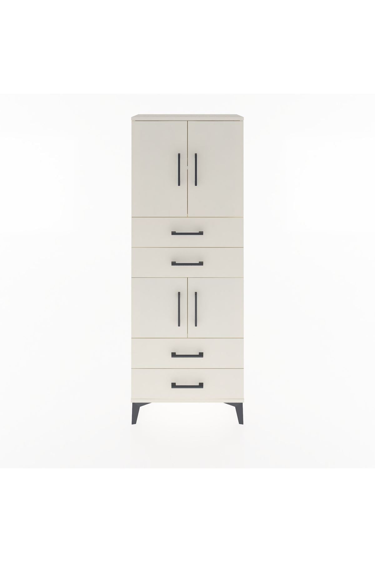 Arges Dolap 3 Raflı 4 Çekmeceli 4 Kapaklı 60x30x163 Aytaşı-Aytaşı