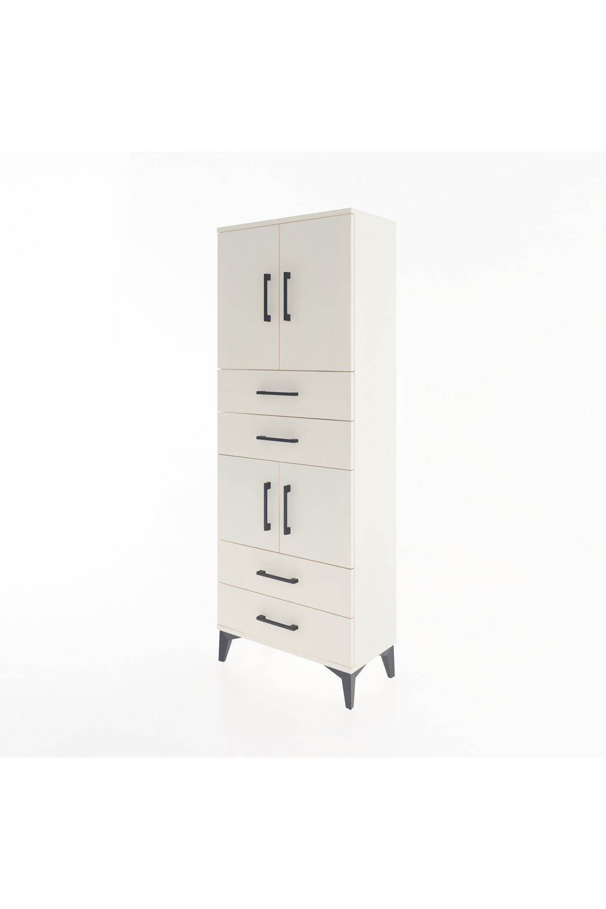 Arges Dolap 3 Raflı 4 Çekmeceli 4 Kapaklı 60x30x163 Aytaşı-Aytaşı