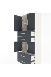 Arges Dolap 3 Raflı 4 Çekmeceli 4 Kapaklı 60x30x163 Aytaşı-Antrasit